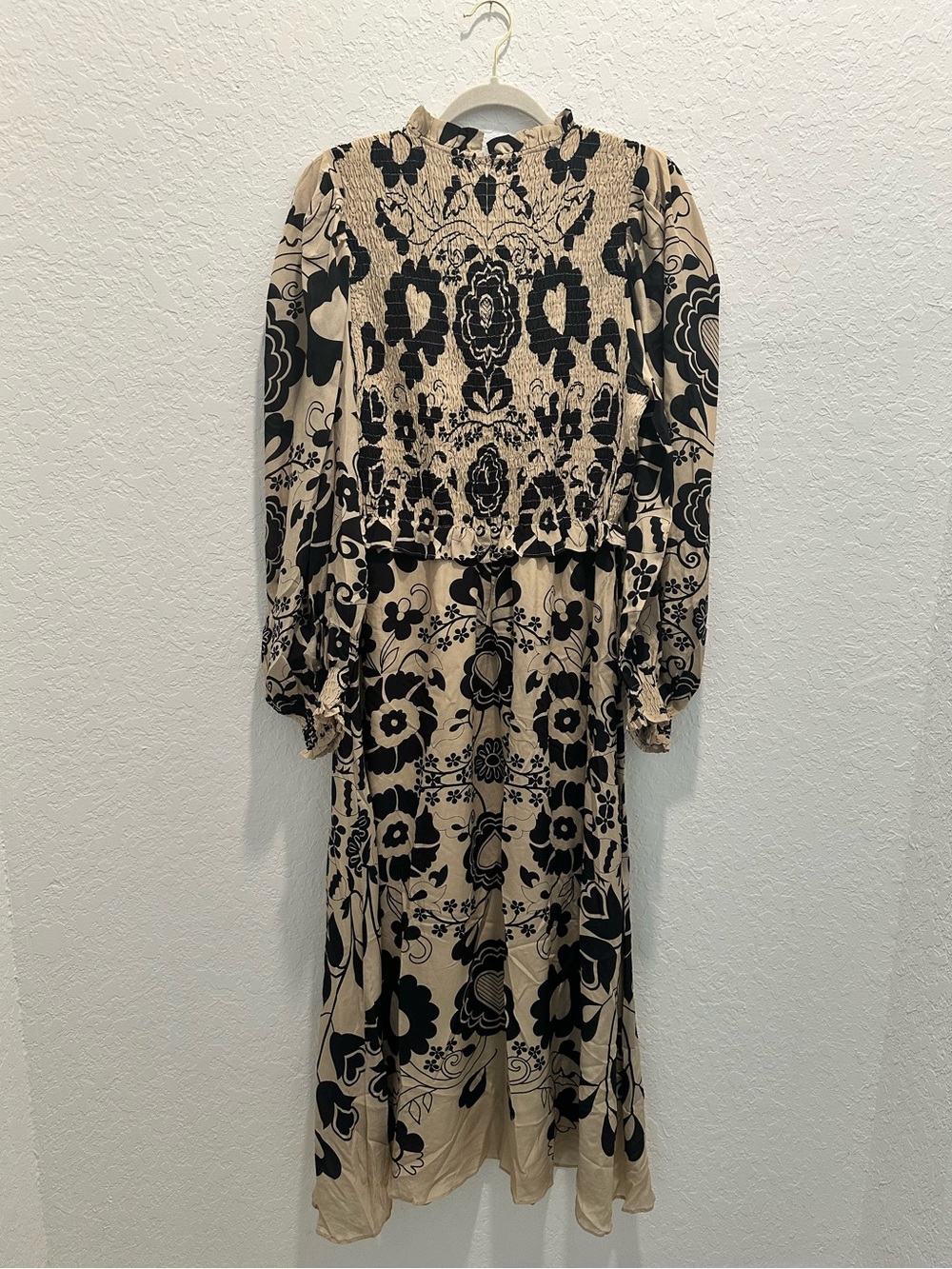 NWOT Sea New York Ecru and Black Floral Long Sleeve Dress - Picture 5 of 8